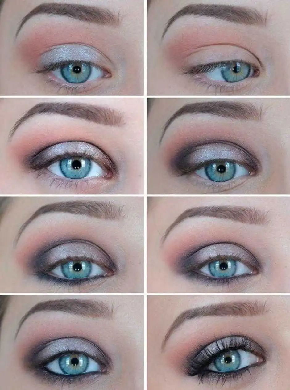 макияж на каждый день для голубых глаз для начинающих пошагово
