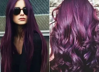 Красно фиолетовый цвет волос фото
