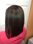 Мелирование на черные волосы средней длины фото
