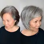 Окраска седых волос фото коротких волос