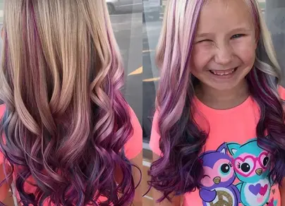 Детское окрашивание волос в яркие цвета фото