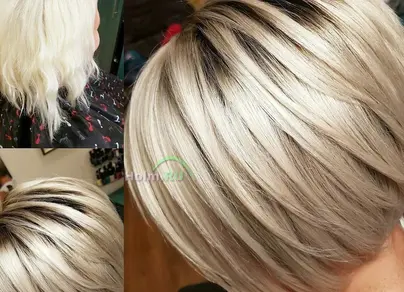 Сложное окрашивание блонд на короткие волосы фото