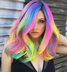 Покраска волос цветные пряди фото