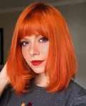 Рыжие волосы с челкой фото