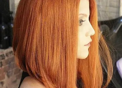 Каре с челкой рыжие волосы фото