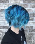 Синий оттенок волос фото