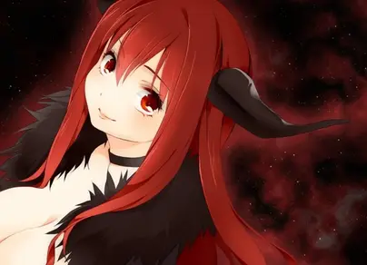 Красные волосы картинки аниме