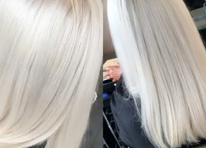 Фото окрашенных волос в белый