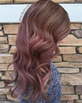 Фото окрашенных волос коричневый с розовым оттенком