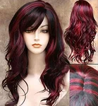 Красная прядь на черных волосах фото