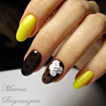 Маникюр желтый с черным фото дизайн