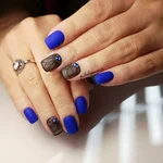 Дизайн на короткие ногти синие фото