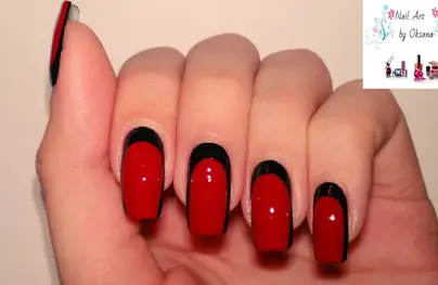 Дизайн ногтей черно красный фото