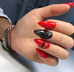 Дизайн ногтей черно красный фото