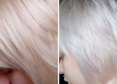 Арктический блонд оттеночный бальзам фото на волосах